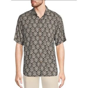 Tommy Bahama The Veracruz Cay‎ Button Down Shirt Men 2XLB Black Tropical Travel